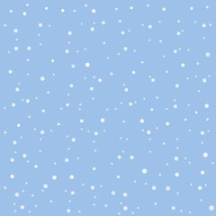 Seamless pattern with falling snow on blue background