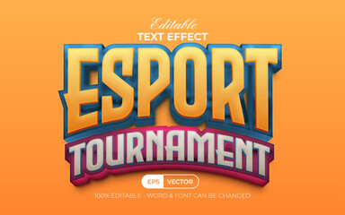 Esport tournament text effect style. Editable text effect.