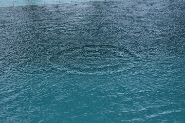 Water rippling in the rain
