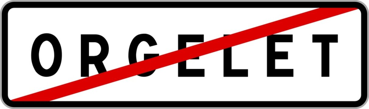 Panneau sortie ville agglom&eacute;ration Orgelet / Town exit sign Orgelet