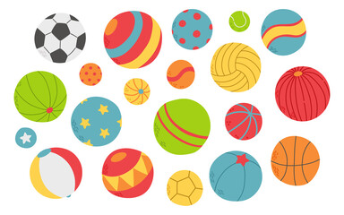 Balls set different colors and sizes vector