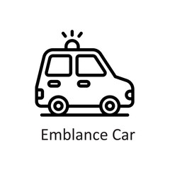 ambulance Car vector outline Icon Design illustration on White background. EPS 10 File