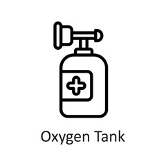 Oxygen Tank vector outline Icon Design illustration on White background. EPS 10 File