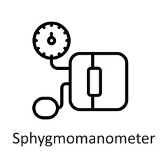 Sphygmomanometer vector outline Icon Design illustration on White background. EPS 10 File