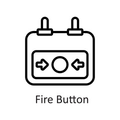 Fire Button vector outline Icon Design illustration on White background. EPS 10 File