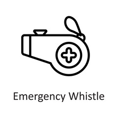 Emergency Whistle vector outline Icon Design illustration on White background. EPS 10 File