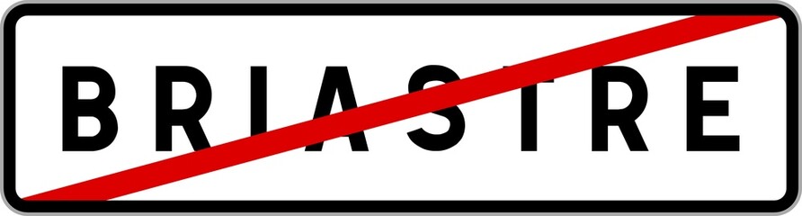 Panneau sortie ville agglom&eacute;ration Briastre / Town exit sign Briastre