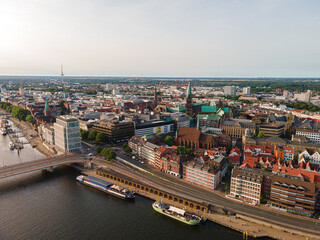 Aerial view on Bremen in Germany