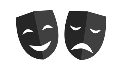 Theatrical masks. Vector illustration. stock image.