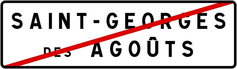 Panneau sortie ville agglomération Saint-Georges-des-Agoûts / Town exit sign Saint-Georges-des-Agoûts