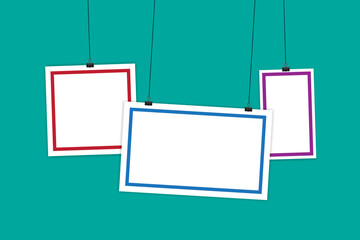 Empty photo frame with shadows for stock