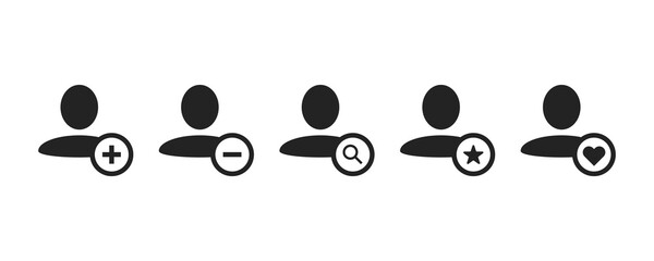 Plus minus people icon. Business, icon set. Plus minus men icon. Vector illustration. stock image.
