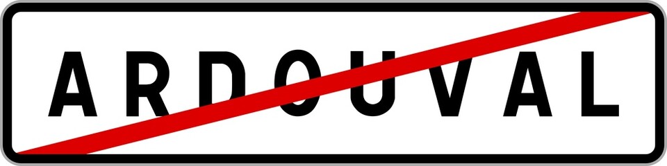 Obraz premium Panneau sortie ville agglomération Ardouval / Town exit sign Ardouval