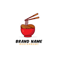 bowl of ramen noodle logo design, Suitable for any food industry, asian food restaurant vector template