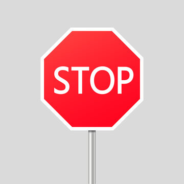 Red stop sign. Vector illustration. stock image. 