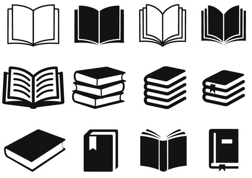 Set of books icon vector