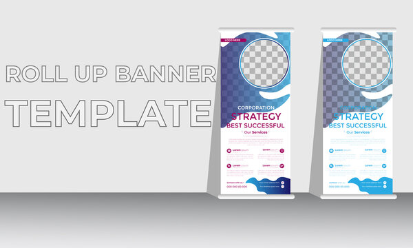Professional Roll up stand banner template design, vertical, background, pull up design, modern Banner, rectangle