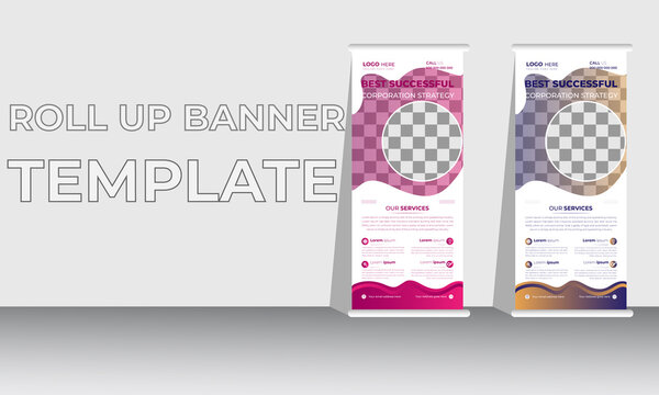 Professional Roll up stand banner template design, vertical, background, pull up design, modern Banner, rectangle
