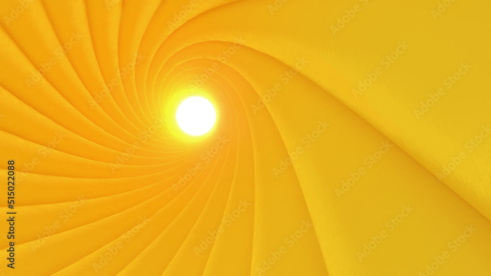 Aufkleber abstract image of a swirl of a yellow tunnel.,geometric background,3d rendering
