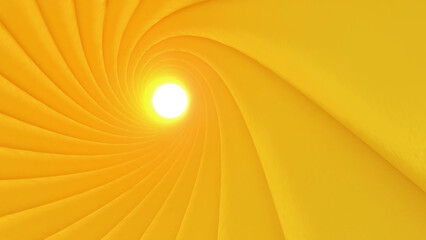 Obraz premium Abstract image of a swirl of a yellow tunnel.,geometric background,3d rendering