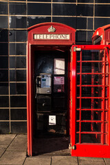 Traditional red telephone boxes