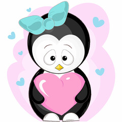 Obraz na płótnie Canvas penguin with heart