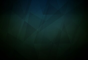 Dark Green vector gradient triangles texture.