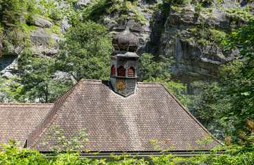 Kapelle beim Alten Badehaus Pfäfers in der Taminaschlucht, ob Bad Ragaz, Kanton St.Gallen, Schweiz