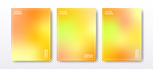 Fototapeta premium Yellow modern gradient covers template set