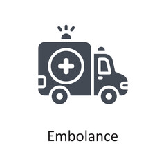 ambulance vector Solid Icon Design illustration on White background. EPS 10 File