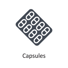 Capsules vector Solid Icon Design illustration on White background. EPS 10 File
