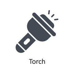 Torch vector Solid Icon Design illustration on White background. EPS 10 File