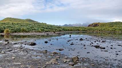 Inland lagoon at Jason Harbor on South Georgia Island