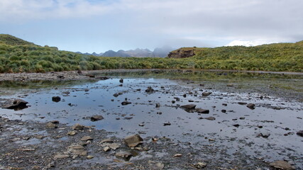 Inland lagoon at Jason Harbor on South Georgia Island