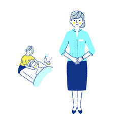 エステティシャンとエステの施術シーン