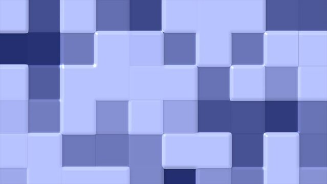 Abstract blue background with squares pattern. Glass effect block grid texture animated. Seamless loop. Video animation. Ultra HD 4K 3840x2160 