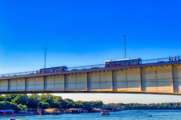 Branko`s bridge in Belgrade, Serbia.