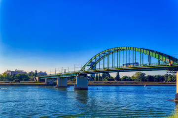 Fototapeta na wymiar Old Sava bridge in Belgrade, Serbia.