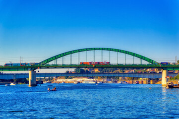 Obraz premium Old Sava bridge in Belgrade, Serbia.