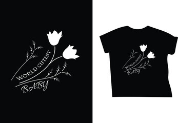 baby flower t shirt design template