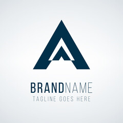 Triangle letter A logo Template. Corporate letters. Stock vector illustration isolated on white background.