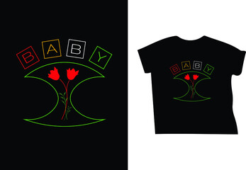 baby flower t shirt design template