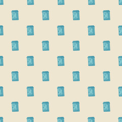 Mailbox engraved seamless pattern. Vintage letterbox in hand drawn style.