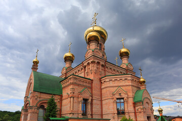 Fototapeta na wymiar Holy Intercession Holosiivsky Monastery in Kyiv, Ukraine