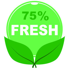 75% fresh fruits vector art illustration