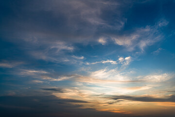 Sunset sky over the ocean