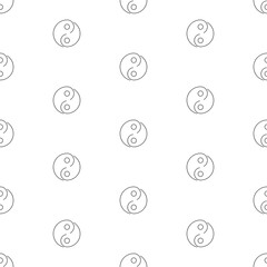 yin yang seamless pattern on white background. vector illustration.