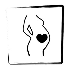 pregnancy, brush frame, vector illustration.