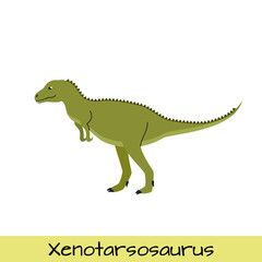 Xenotarsosaurus dinosaur vector illustration isolated on white background.