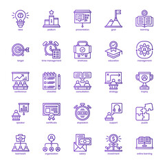 Business Training icon pack for your website design, logo, app, UI. Business Training icon basic line gradient design. Vector graphics illustration and editable stroke.